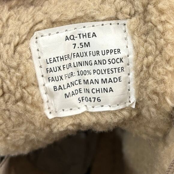 AQUA Women's Thea Lace Up Cold Weather Boots Mushroom 7.5 - Picture 8 of 10